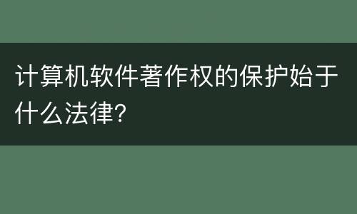 计算机软件著作权的保护始于什么法律？