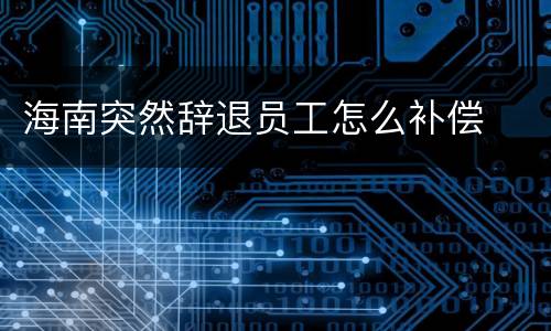 海南突然辞退员工怎么补偿