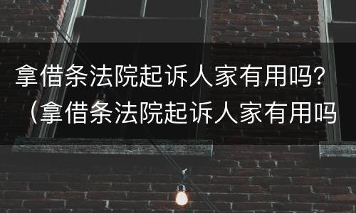 拿借条法院起诉人家有用吗？（拿借条法院起诉人家有用吗知乎）