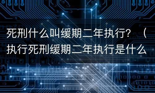 死刑什么叫缓期二年执行？（执行死刑缓期二年执行是什么意思）