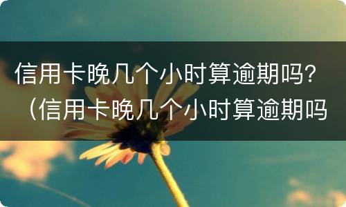 信用卡晚几个小时算逾期吗？（信用卡晚几个小时算逾期吗怎么办）