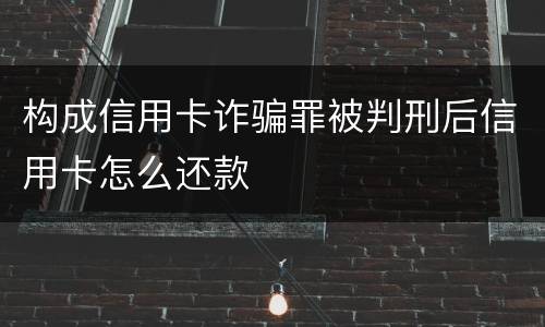 构成信用卡诈骗罪被判刑后信用卡怎么还款