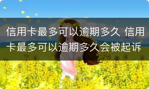 信用卡最多可以逾期多久 信用卡最多可以逾期多久会被起诉