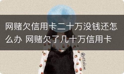 网赌欠信用卡二十万没钱还怎么办 网赌欠了几十万信用卡