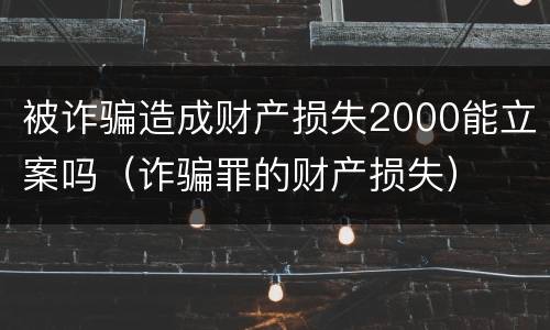 被诈骗造成财产损失2000能立案吗（诈骗罪的财产损失）
