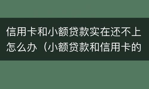 信用卡和小额贷款实在还不上怎么办（小额贷款和信用卡的区别）