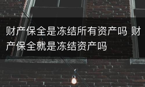 财产保全是冻结所有资产吗 财产保全就是冻结资产吗