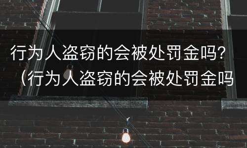 行为人盗窃的会被处罚金吗？（行为人盗窃的会被处罚金吗为什么）