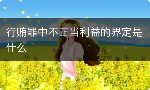 行贿罪中不正当利益的界定是什么