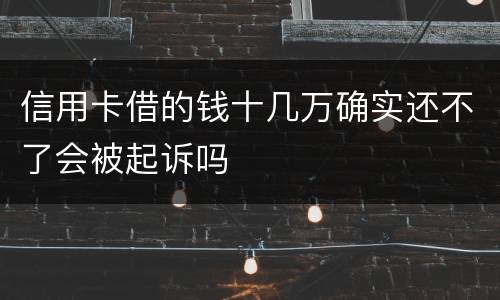 信用卡借的钱十几万确实还不了会被起诉吗