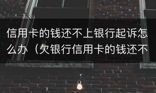 信用卡的钱还不上银行起诉怎么办（欠银行信用卡的钱还不起被起诉怎么办）