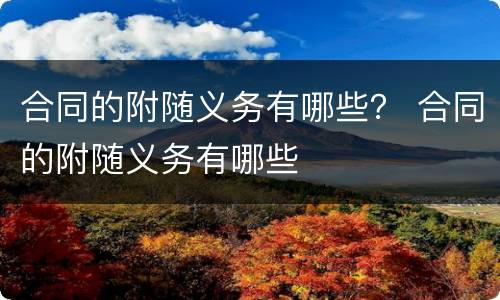 合同的附随义务有哪些？ 合同的附随义务有哪些