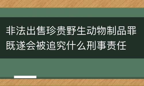 非法出售珍贵野生动物制品罪既遂会被追究什么刑事责任