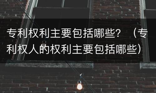 专利权利主要包括哪些？（专利权人的权利主要包括哪些）