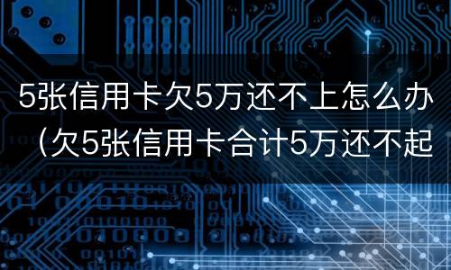 5张信用卡欠5万还不上怎么办（欠5张信用卡合计5万还不起怎么办）