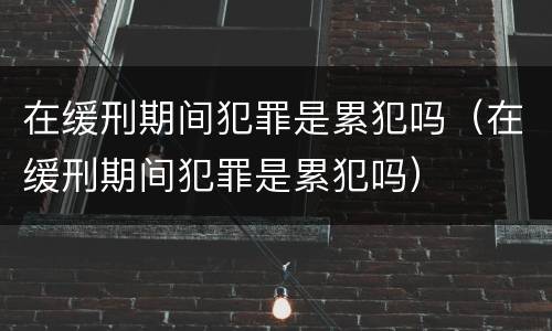 在缓刑期间犯罪是累犯吗（在缓刑期间犯罪是累犯吗）