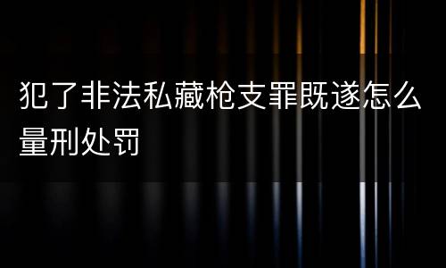 犯了非法私藏枪支罪既遂怎么量刑处罚