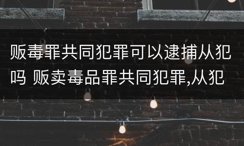 贩毒罪共同犯罪可以逮捕从犯吗 贩卖毒品罪共同犯罪,从犯
