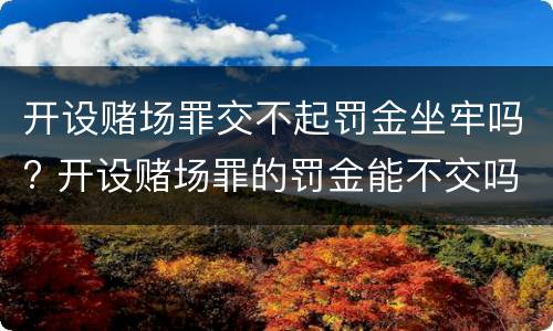 开设赌场罪交不起罚金坐牢吗? 开设赌场罪的罚金能不交吗