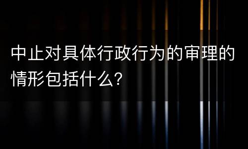 中止对具体行政行为的审理的情形包括什么？