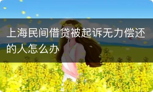 上海民间借贷被起诉无力偿还的人怎么办