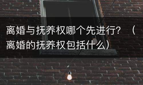 离婚与抚养权哪个先进行？（离婚的抚养权包括什么）