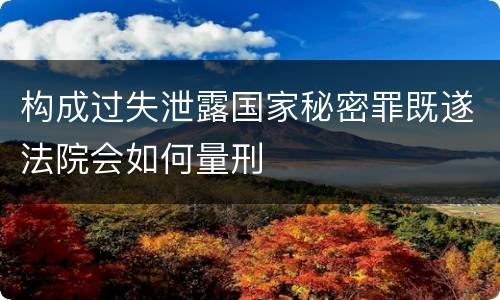 构成过失泄露国家秘密罪既遂法院会如何量刑