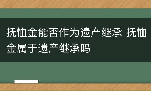 抚恤金能否作为遗产继承 抚恤金属于遗产继承吗