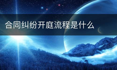 合同纠纷开庭流程是什么