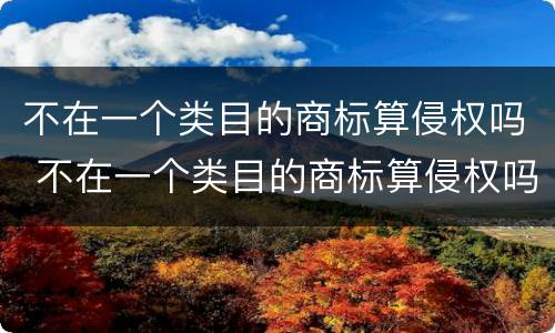 不在一个类目的商标算侵权吗 不在一个类目的商标算侵权吗知乎