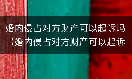 婚内侵占对方财产可以起诉吗（婚内侵占对方财产可以起诉吗法院）