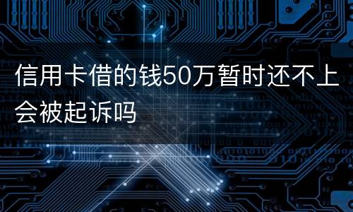 信用卡借的钱50万暂时还不上会被起诉吗