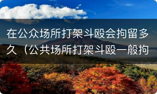 在公众场所打架斗殴会拘留多久（公共场所打架斗殴一般拘留几天）