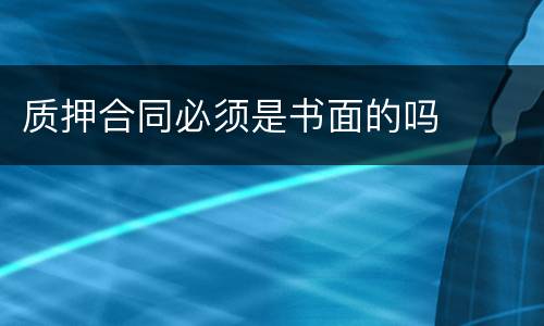 质押合同必须是书面的吗