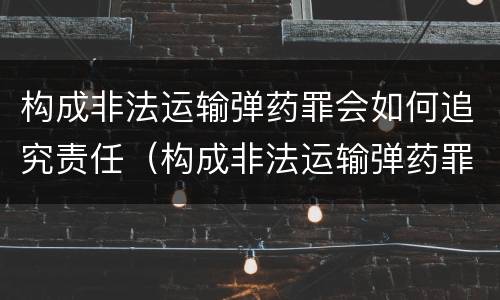 构成非法运输弹药罪会如何追究责任（构成非法运输弹药罪会如何追究责任呢）