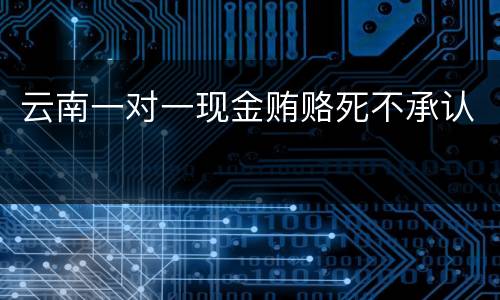 云南一对一现金贿赂死不承认
