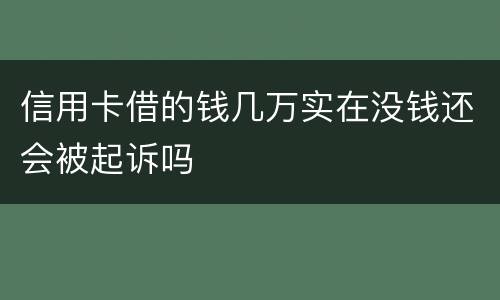 信用卡借的钱几万实在没钱还会被起诉吗