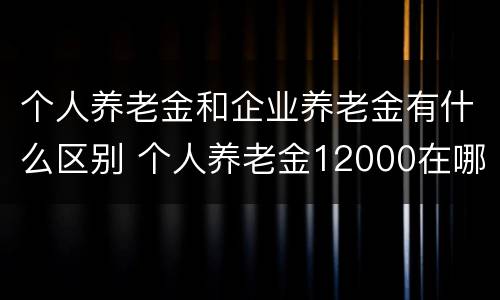 个人养老金和企业养老金有什么区别 个人养老金12000在哪交