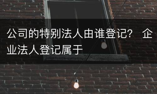 公司的特别法人由谁登记？ 企业法人登记属于