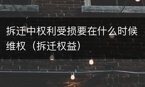 拆迁中权利受损要在什么时候维权（拆迁权益）