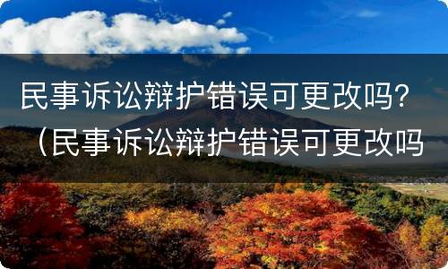 民事诉讼辩护错误可更改吗？（民事诉讼辩护错误可更改吗）