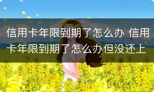 信用卡年限到期了怎么办 信用卡年限到期了怎么办但没还上