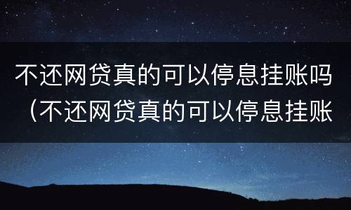 不还网贷真的可以停息挂账吗（不还网贷真的可以停息挂账吗）