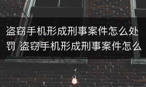 盗窃手机形成刑事案件怎么处罚 盗窃手机形成刑事案件怎么处罚的
