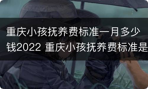 重庆小孩抚养费标准一月多少钱2022 重庆小孩抚养费标准是多少