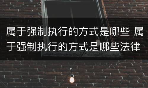属于强制执行的方式是哪些 属于强制执行的方式是哪些法律