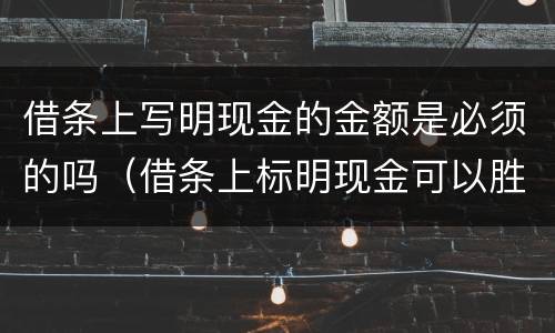 借条上写明现金的金额是必须的吗（借条上标明现金可以胜诉吗）