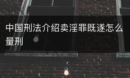 中国刑法介绍卖淫罪既遂怎么量刑