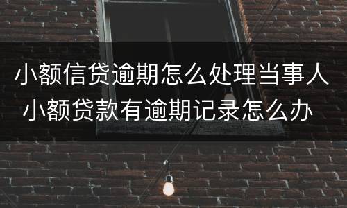 小额信贷逾期怎么处理当事人 小额贷款有逾期记录怎么办