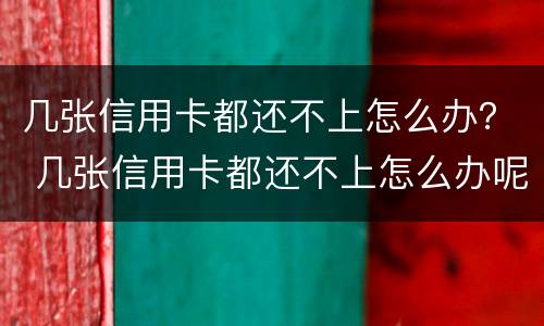 几张信用卡都还不上怎么办？ 几张信用卡都还不上怎么办呢